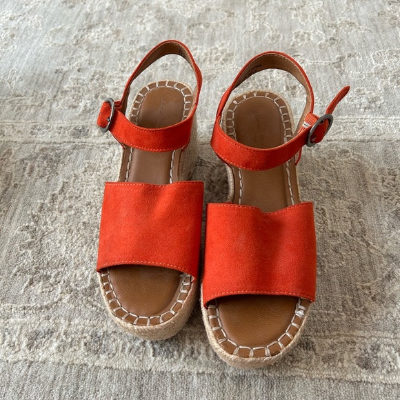 Universal Thread Shoes - Universal Thread Alisha Espadrilles Platform Wedge Heel Orange Memory Foam 7 1/2
